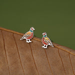 Sterling Silver Pheasant Stud Earrings