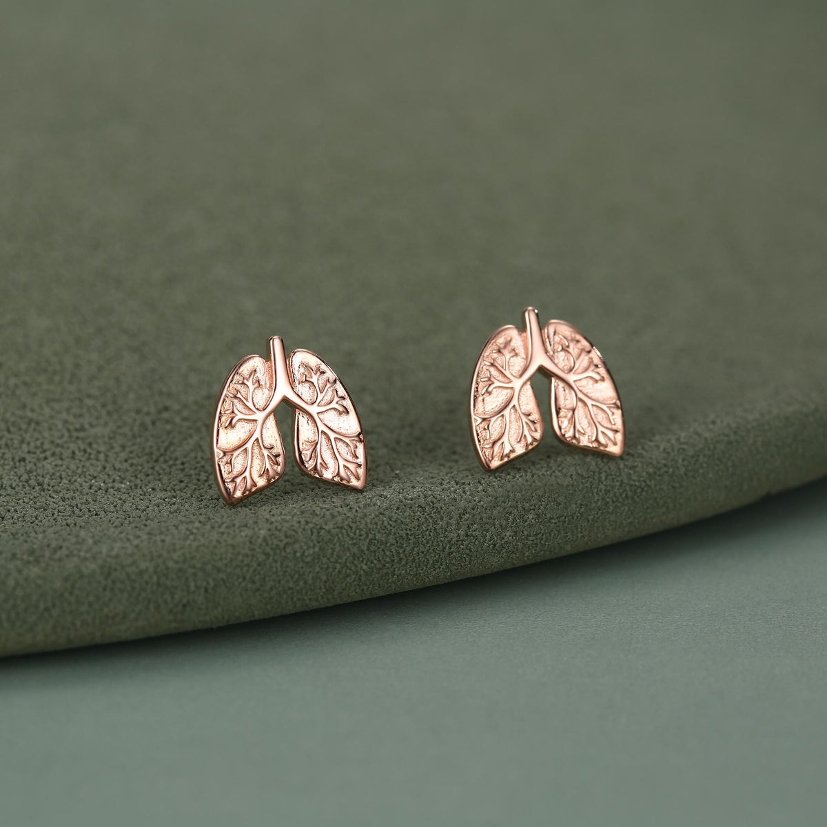 Sterling Silver Lungs Stud Earrings