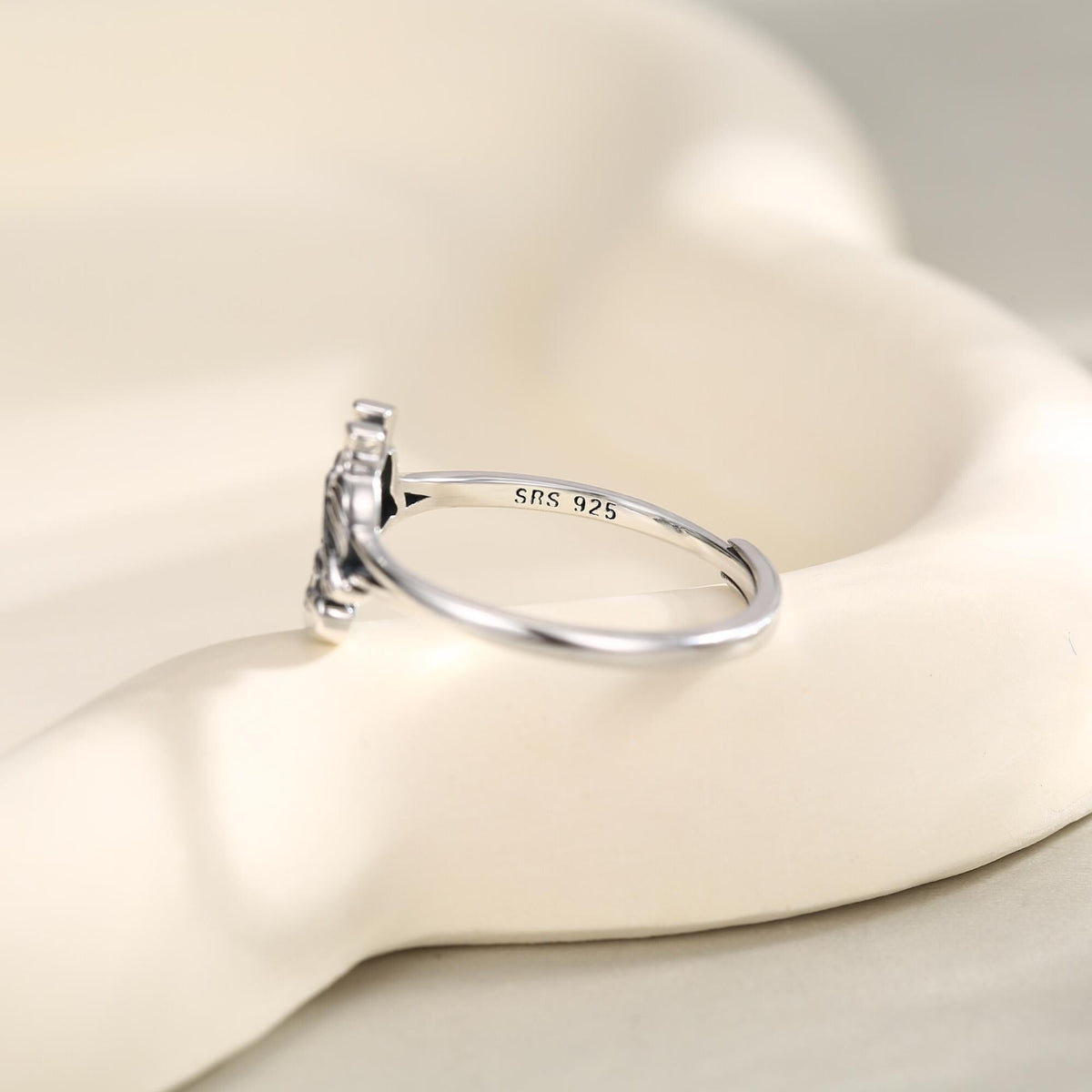 Sterling Silver Hugging Skeleton Ring