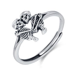 Sterling Silver Hugging Skeleton Ring