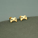 Sterling Silver Game Controller 16G Flat Back Labret Earrings