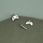 Sterling Silver Game Controller 16G Flat Back Labret Earrings
