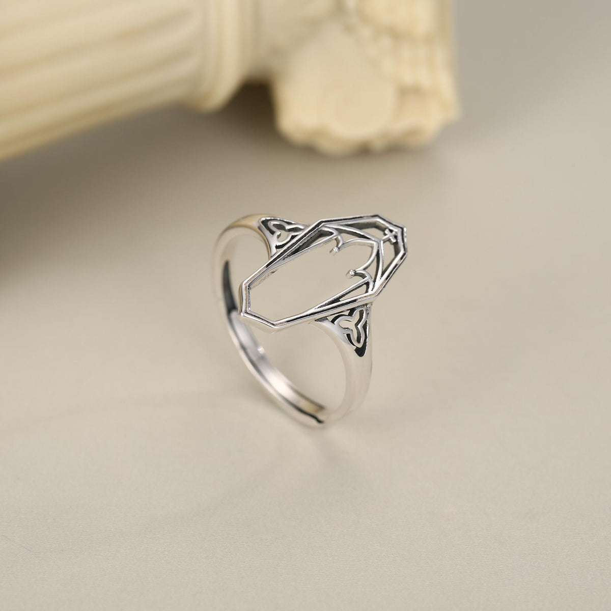 Sterling Silver Gothic Coffin Ring