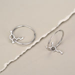Sterling Silver Molecule Mismatched Hoop Earrings