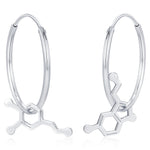 Sterling Silver Molecule Mismatched Hoop Earrings