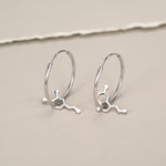 Sterling Silver Molecule Mismatched Hoop Earrings