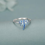 Sterling Silver Blue Dragon Sea Slug Enamel Ring