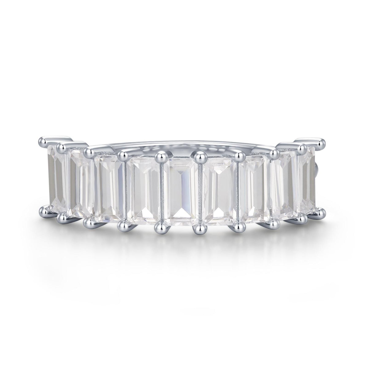Sterling Silver Baguette CZ Eternity Ring