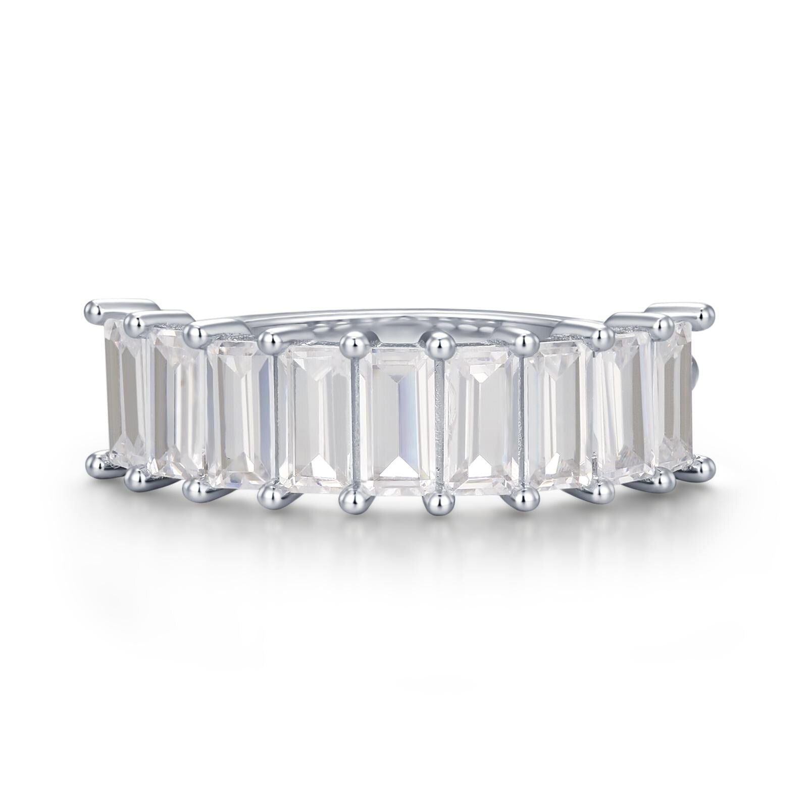 Sterling Silver Baguette CZ Eternity Ring