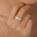 Sterling Silver Baguette CZ Eternity Ring