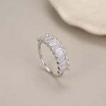 Sterling Silver Baguette CZ Eternity Ring