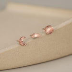 Sterling Silver Sunburst Moon and Sun Mismatch Stud Earrings