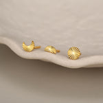 Sterling Silver Sunburst Moon and Sun Mismatch Stud Earrings