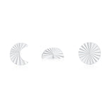 Sterling Silver Sunburst Moon Sun 16G Internally Threaded Flat Back Labret Earrings