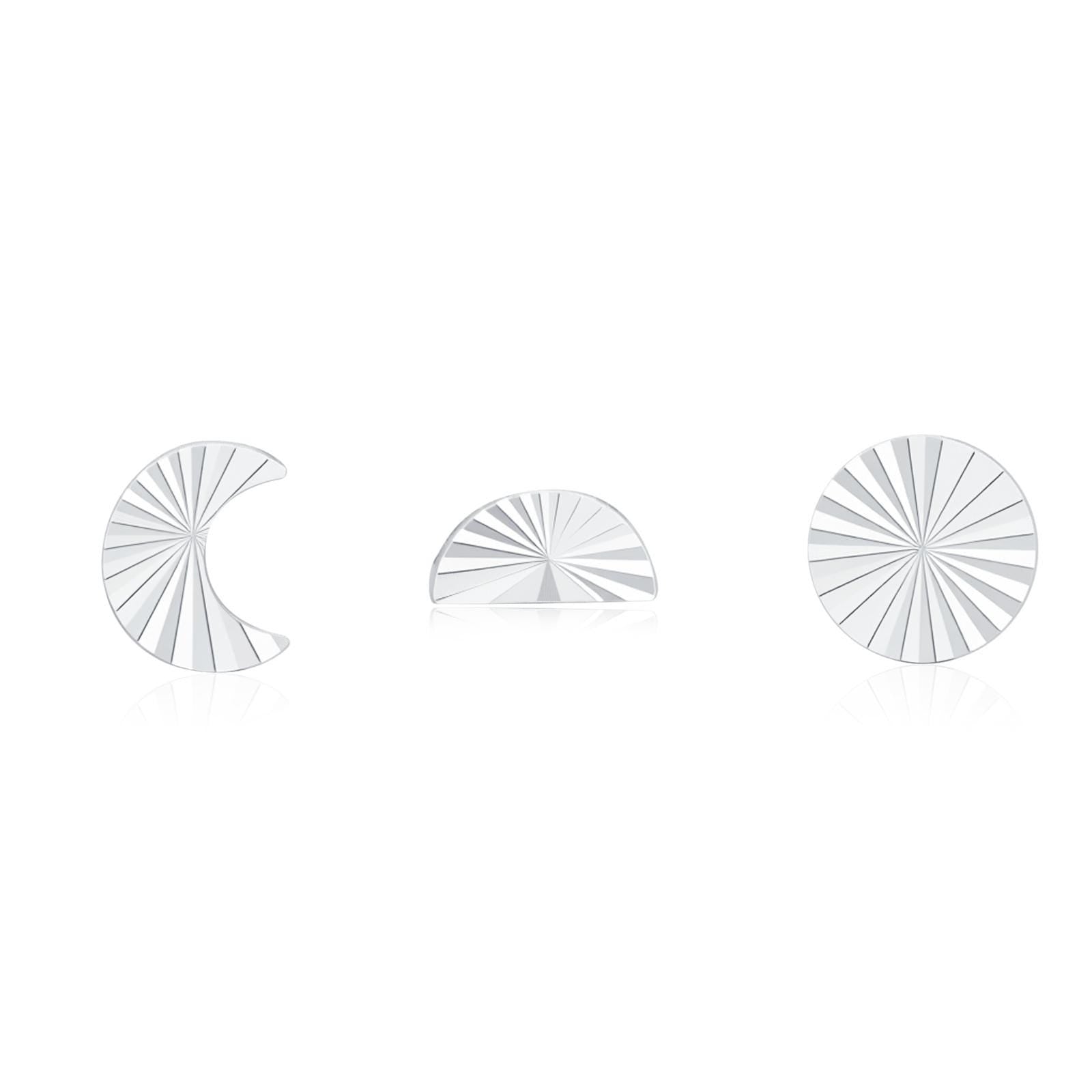 Sterling Silver Sunburst Moon Sun 16G Internally Threaded Flat Back Labret Earrings