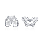Sterling Silver Mismatched Ribcage and Pelvis Stud Earrings