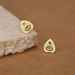 Sterling Silver Ouija Planchette Stud Earrings