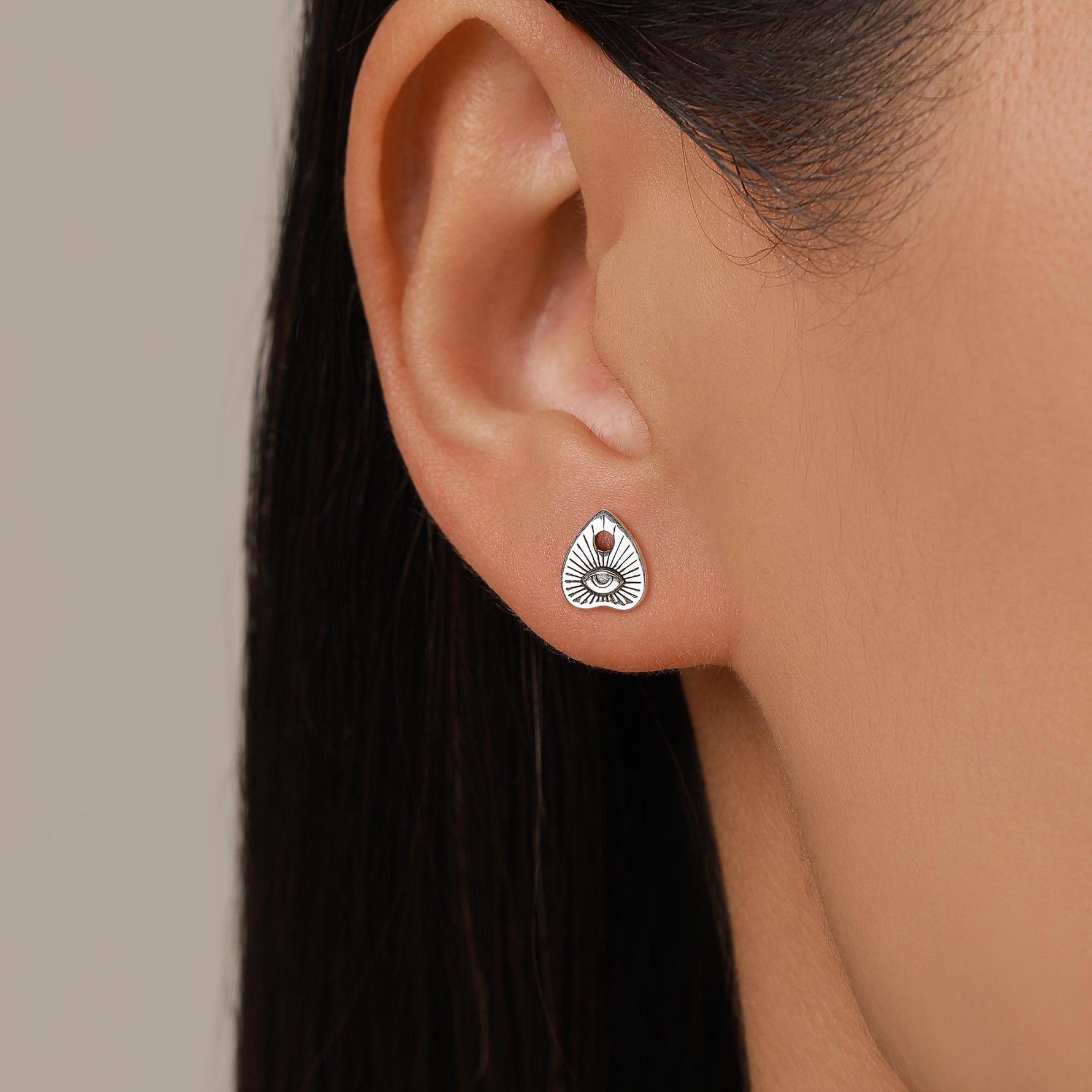 Sterling Silver Ouija Planchette Stud Earrings