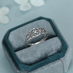 Sterling Silver Floral Cutout Adjustable Ring