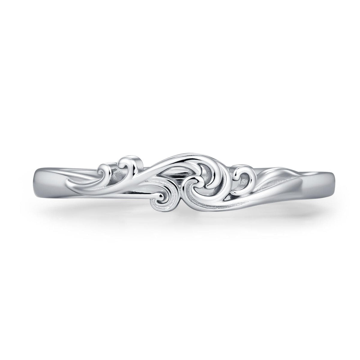 Sterling Silver Wave Adjustable Ring