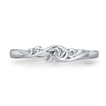 Sterling Silver Wave Adjustable Ring