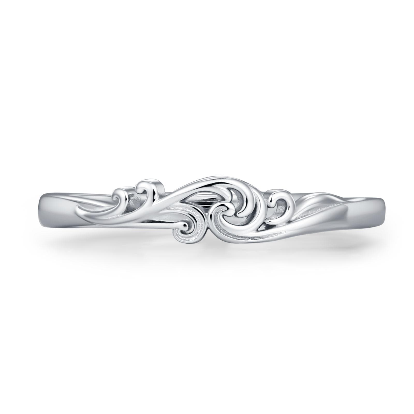 Sterling Silver Wave Adjustable Ring