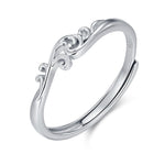 Sterling Silver Wave Adjustable Ring