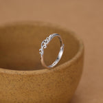 Sterling Silver Wave Adjustable Ring