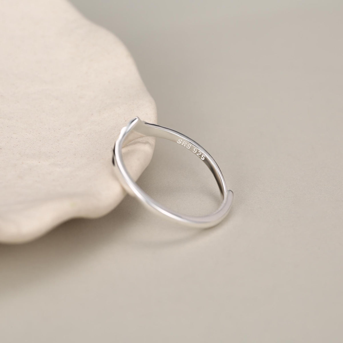 Sterling Silver Diamond Cut Starburst Ring