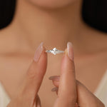 Sterling Silver Diamond Cut Starburst Ring