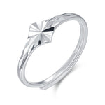 Sterling Silver Diamond Cut Starburst Ring