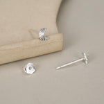 Sterling Silver Mismatched Moon and Star Stud Earrings