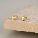 Sterling Silver Mismatched Moon and Star Stud Earrings