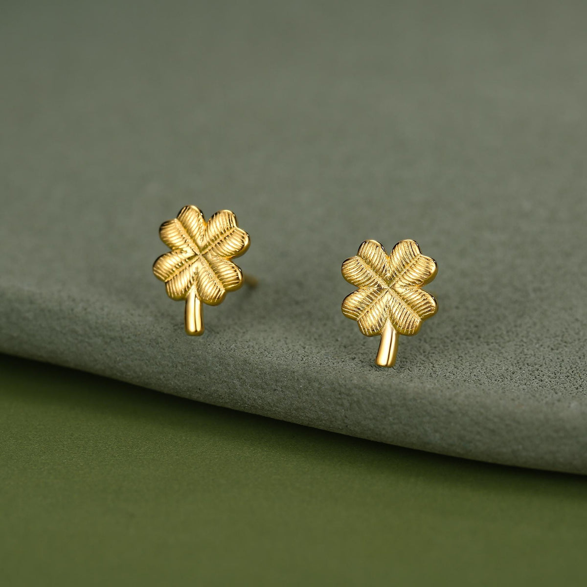 Sterling Silver Four Leaf Clover Stud Earrings