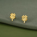 Sterling Silver Four Leaf Clover Stud Earrings