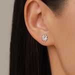 Sterling Silver Four Leaf Clover Stud Earrings