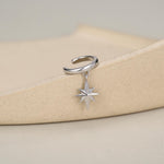 Sterling Silver Dangle Starburst Ear Cuff