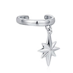 Sterling Silver Dangle Starburst Ear Cuff