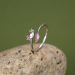 Sterling Silver Enamel Axolotl Adjustable Ring