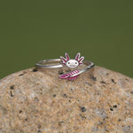 Sterling Silver Enamel Axolotl Adjustable Ring