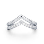 Sterling Silver Double Band CZ Wave Ear Cuff