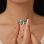 Sterling Silver Enamel Sardine Adjustable Ring