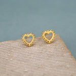 Sterling Silver Lace Heart Stud Earrings