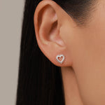 Sterling Silver Lace Heart Stud Earrings