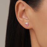 Sterling Silver Enamel Raspberry Stud Earrings