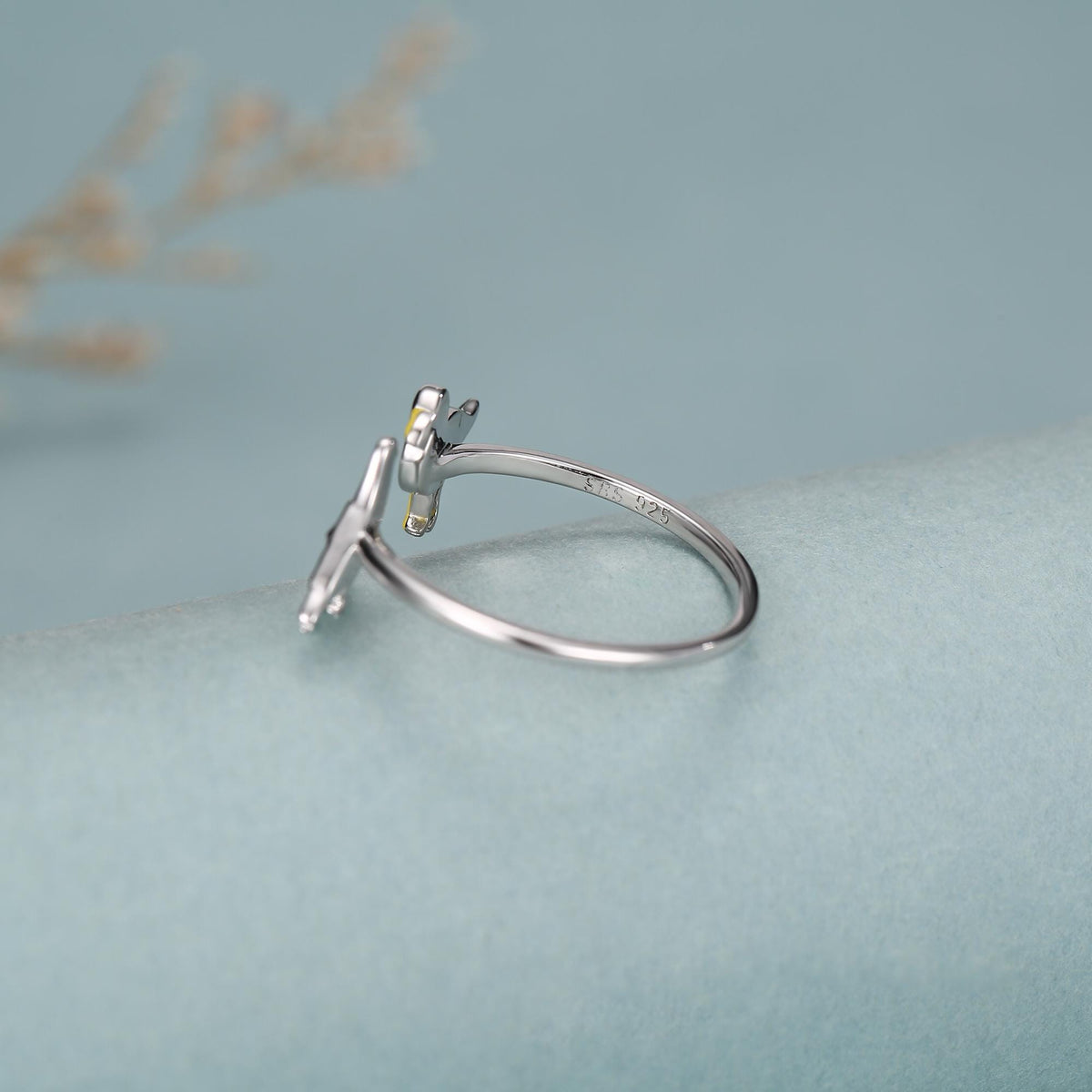 Sterling Silver Seagull and Pigeon Adjustable Ring