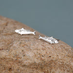 Sterling Silver Sardine Stud Earrings