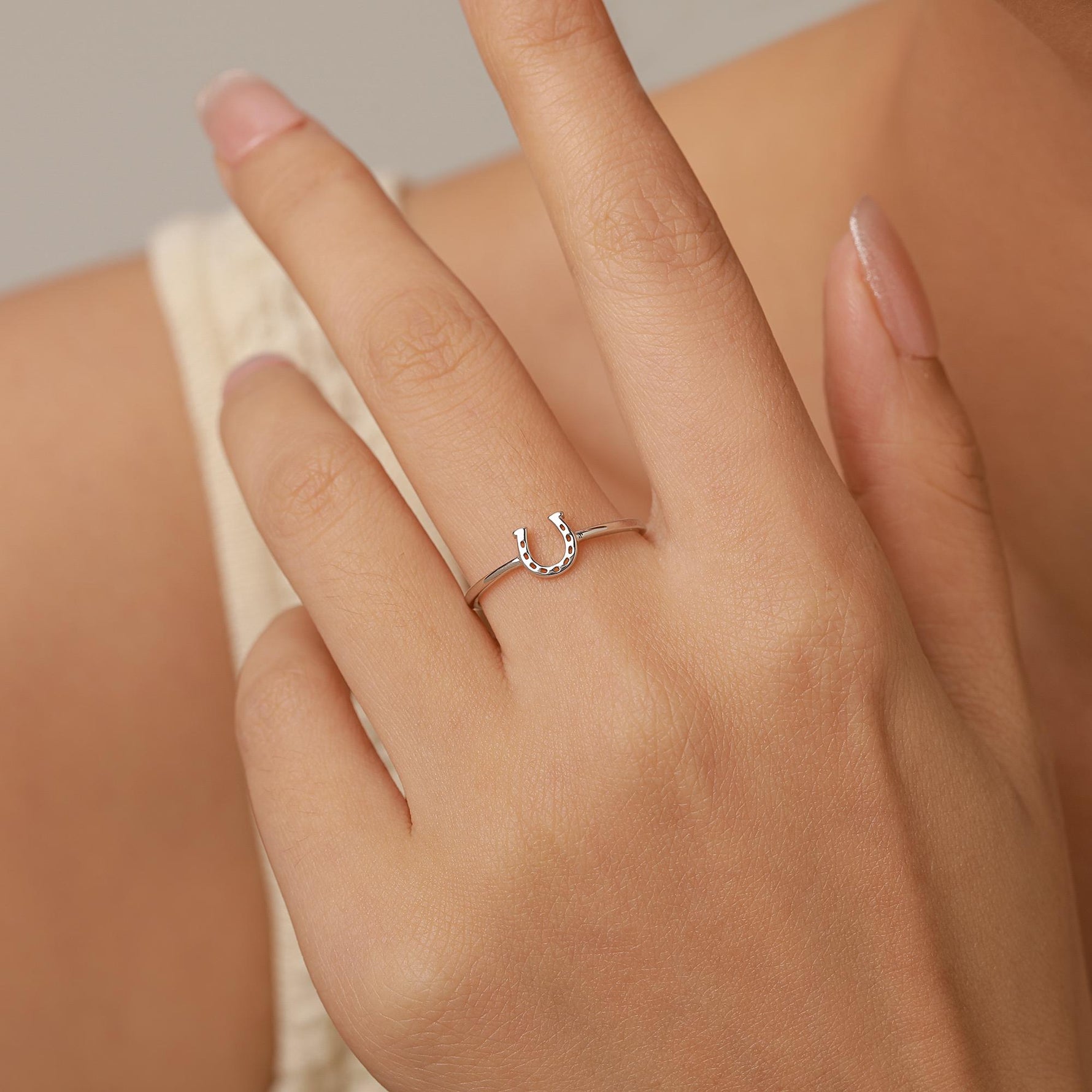 Lucky Horseshoe Motif Ring