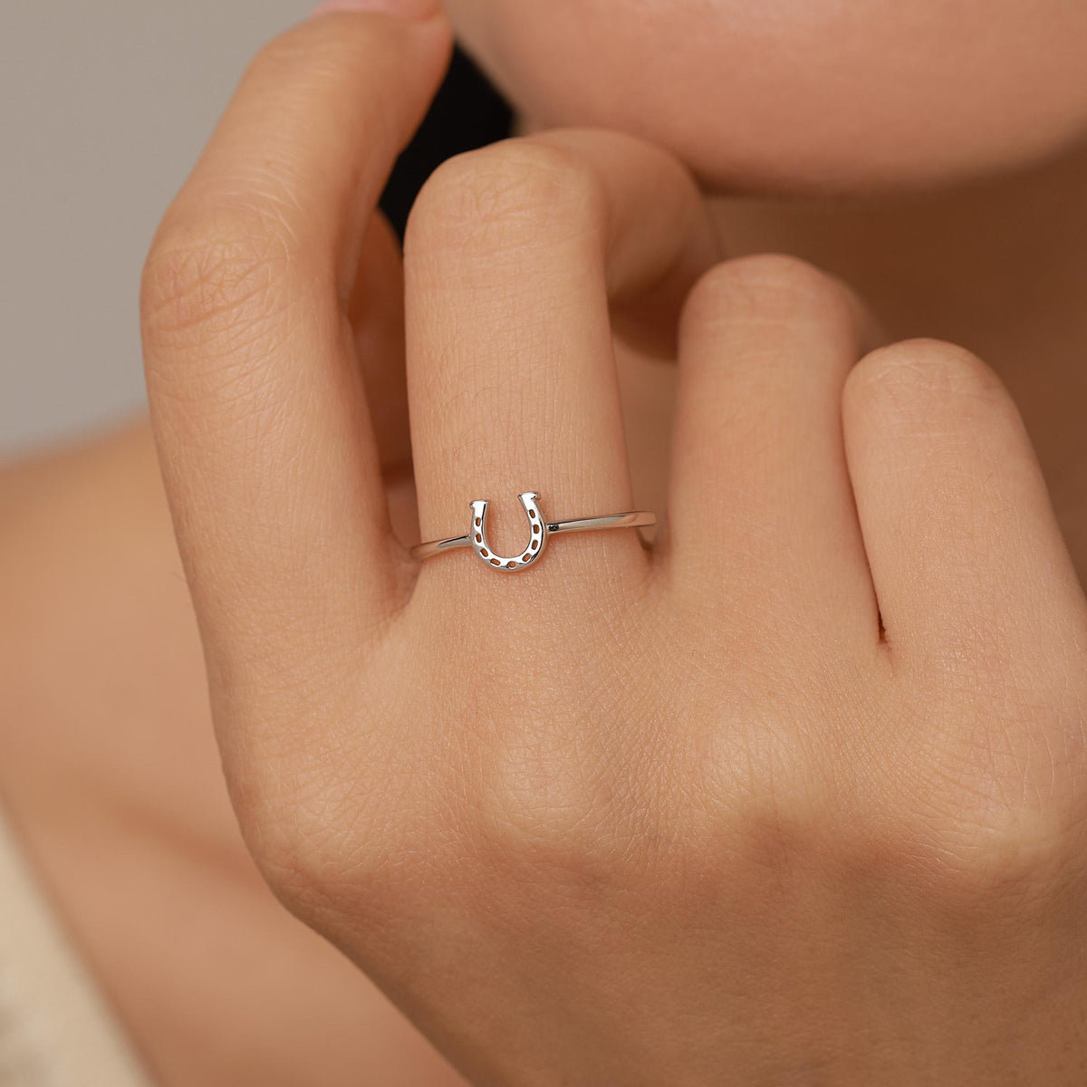 Lucky Horseshoe Motif Ring