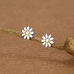 Little Daisy Flower Stud Earrings in Sterling Silver - Cute Flower Blossom Earrings - Fun, Whimsical